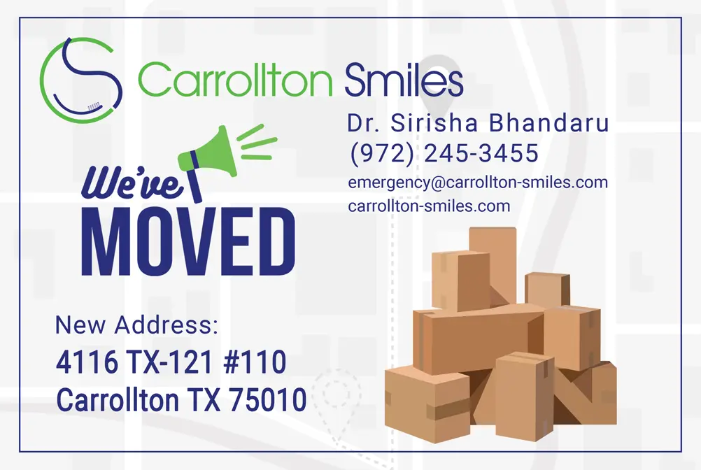 We've moved! We're excited to announce our new location at 4116 TX-121, #110, Carrollton, TX 75010